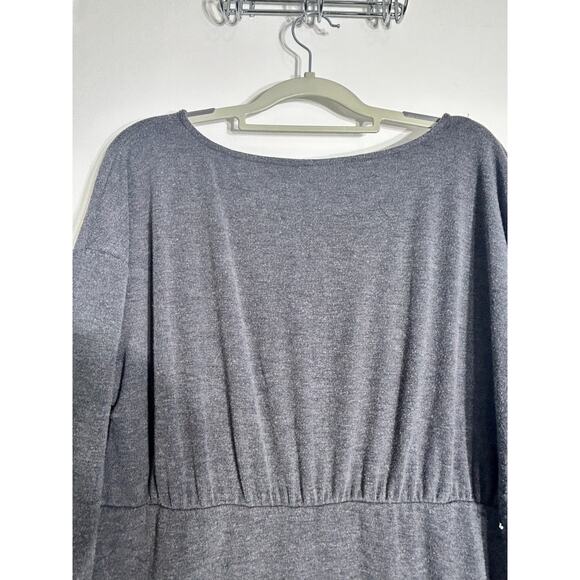 Mimi Maternity Dress Large Gray Midi Side Slit Minimalist Officecore Academia - Picture 8 of 11